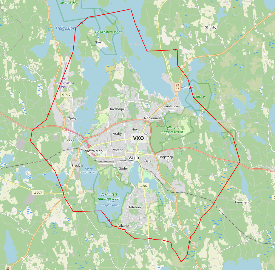 V&auml;xj&ouml; Energis Eln&auml;tsomr&aring;de 